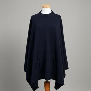 Chloe navy cashmere sweater cape, size M/L